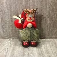 Božićna Lutka Bez lica u stojećem položaju, lutka patuljak Rudolph