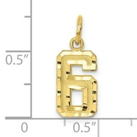 Karat od žutog zlata od 10 karata, lijevani mali dijamant s izrezanim brojem, privjesak od žutog zlata od 14 karata, lagana ogrlica
