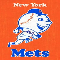 New York Mets - Poster zida retro logotipa, 22.375 34