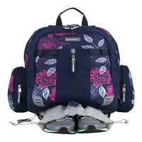 Eastsport unise proširivi ruksak s bonus vrećicom za lagano pranje, plavo ljubičasto cvjetni otisak