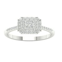 10k dijamantni zaručnički prsten s dijamantnim dijamantom od bijelog zlata