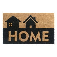 Rugsmith Black Machine Tufted Home Silhouette Doormat, 18 x30