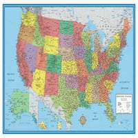 Ogromna zidna karta Sjedinjenih Država, SAD klasična elitna laminirana