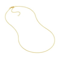 Ogrlica od žutog zlata od 14 karata za muškarce i žene s podesivim okruglim pšeničnim lancem promjera 18 inča