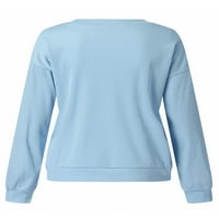Ženske pulovere Plus size majice dugih rukava s dugim rukavima casual jednobojna bluza