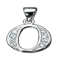 Ogrlica s privjeskom od srebra od 16 inča s kubičnim cirkonijem i nultim brojem