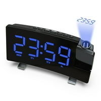 Punjivi projekcijski sat s radijskim pogonom i metalnom bazom za kućnu i uredsku upotrebu u plavoj boji