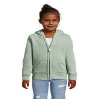 Wonder Nation Girls Plush obložen zip up hoodie, veličine 4- & plus