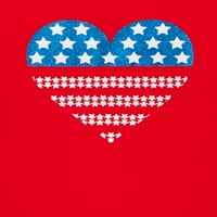 Majica s uzorkom američke zastave za djevojčice sa zvjezdanim resama