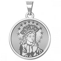 Vjerska medalja mlade djevice Marije veličine nikla u bijelom zlatu od 14 karata