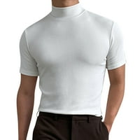 & Muška ljetna majica u punoj boji, bluza, dolčevita s visokim vratom, majice kratkih rukava