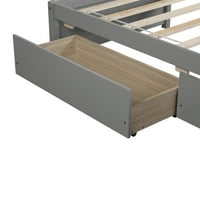 Miniyam Twin Size platforma krevet s ladicama za skladištenje za djecu Djevojčice Dječaka, siva