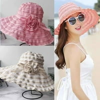 Ženski šešir za sunčanje širokog oboda s UV zaštitom, plaža Panama U tamno ljubičastoj boji