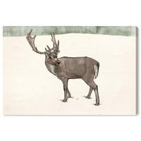 Wynwood Studio životinje zidne umjetničko platno ispisuje zoološki vrt i divlje životinje usamljenih jelena - smeđa, bijela