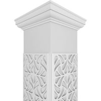 Ekena Millwork 10 W 8'H Obrtni klasični kvadrat ne-konusa Paisley Fretwork Column W Toskanska kapital i toskanska baza