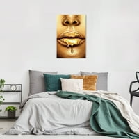 Wynwood Studio Canvas čista karamela zlatna moda i glam usne zidne umjetničke platneno platno otisak zlata 16x24