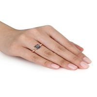 10K crni dijamantni zaručnički prsten od ružičastog zlata za žene