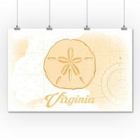 Virginia-pješčani dolar-Žuta-obalna značka - dizajn lampiona za tisak
