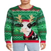 Vrijeme za odmor muški krava ružni božićni džemper