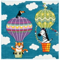 Vrtuljak za djecu koja se zabavljaju u balonu, prostirka za prostor za sjedenje, plavo-zelena, 5'3 5'3 Okrugli