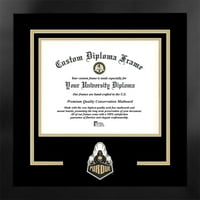 Sveučilište Purdue 9.625W 7.625H Spirit Diplom Manhattan Crni okvir s bonus kampus slika litograf