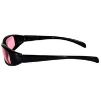 Par naočala, cool motociklističke Sunčane naočale s crnim okvirom s ružičastim i žutim lećama