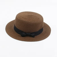 Ljetni šeširi za sunce za djevojčice i dječake šešir od slamnate fedore širokog oboda kapa za sunčanje na plaži s vizirom šešir