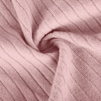 Over-the-top džemperi za žene, Plus-Size, labavi rez, over-the-top izrez, Dugi rukav, jednobojni pleteni casual zimski ružičasti