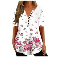 Ženske majice s izrezom i printom u obliku slova u, labavi ženski vrhovi s patentnim zatvaračem, rasprodaja ispod $ Plus Size, Bijela