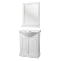 toaletni stolić u bijeloj boji od 922 do 25 s porculanskom pločom u bijeloj boji i ogledalom