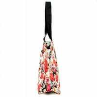 - Slatka torba za plažu od hibiskusa s printom ruže od hibiskusa, podstavljena torba za plažu, kupovinu, školu