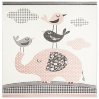 Dječja prostirka za bebe sa slonom Gordanom i tvitovima, ružičasta slonovača, 8 '10'