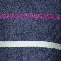 Ženski džemper s okruglim vratom s rukavima s kuglicama u boji intarzije & veličine plus