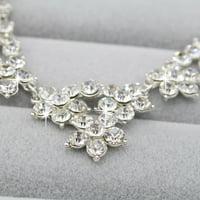 Vjenčani nakit rhinestone cvijet kruna ogrlica naušnice Set