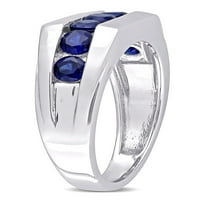 Muški prsten od srebra od plavog safira koji je izradila tvrtka A. I. A. N. A., težak 1 karat