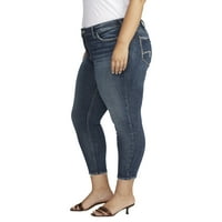Silver Jeans Co. Plus Size Suki Mid Rise Skinny Crop Traperice veličine struka 12-24