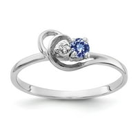 14k čvrsto bijelo zlato tanzanit plavi Prosinački dragulj dijamantni zaručnički prsten veličine 7,5