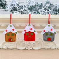 Okrugli sob snjegović Djed Mraz osjetio viseći ukras Božićna zabava ukras kuće prozirna tkanina od filca