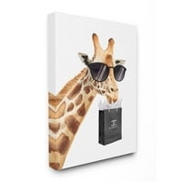 Glamurozna modna slika životinja u obliku žirafe na rastegnutom platnu iz