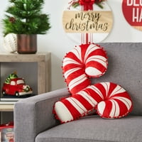 Vrijeme za odmor božićno crveno-bijeli bomboni ukrasni jastuci pliš, 2-pack