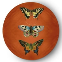 5 'krug jednostavno tratinčice leptiri novost chenille area prostirke, savršena narančasta