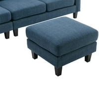 Sekcijska kabriolet Sofa u obliku kreveta u obliku kreveta za dnevni boravak-Posteljina-Mornarsko plava
