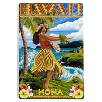 Kona, Havaji, djevojka hula na obali