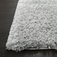 Jednobojni plišani čupavi tepih od 10' 14'u srebrnoj boji