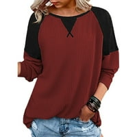 Proljetni vrhovi, Ženska bluza s dugim rukavima, majica s okruglim vratom i vezenim vrhovima, majica s dugim rukavima