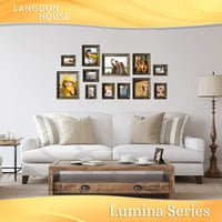 Langdon House Barnwood Black Real Wood okviri za slike sa zlatnim naglascima, pakiranje, kolekcija lumina