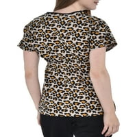 Marilyn Monroe Womens Leopard tiskani mock omot princeza Strets Scrub vrh