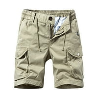 Rasprodaja muške ljetne kratke hlače capri Casual hlače široke ravne pamučne prozračne sportske kratke hlače muške kaki boje 36