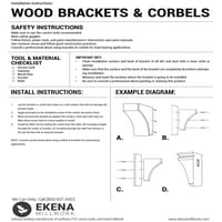 Ekena Millwork 1 2 W 3 4 D 14 H JUMBO FELI WOOD BINGAGE DECOR CORBEL, OBRAZILANI GREY