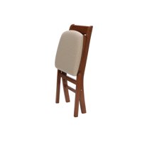 Sklopiva stolica od 2 komada s naslonom od punog drveta s presvlakama od krem boje